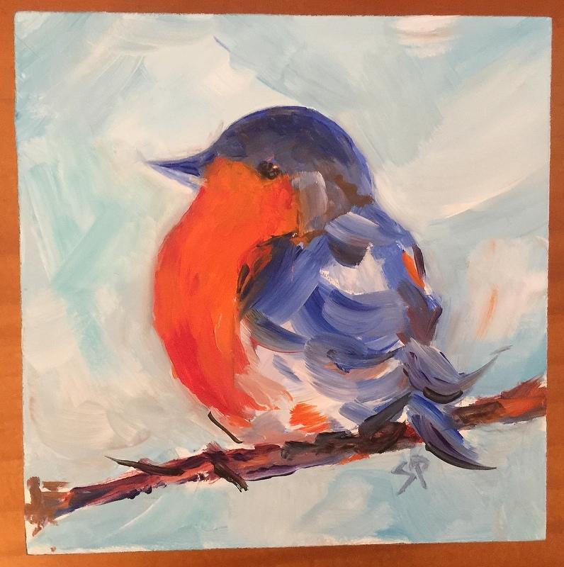 Bird Painting - baby Blue Bird by Sue Prideaux