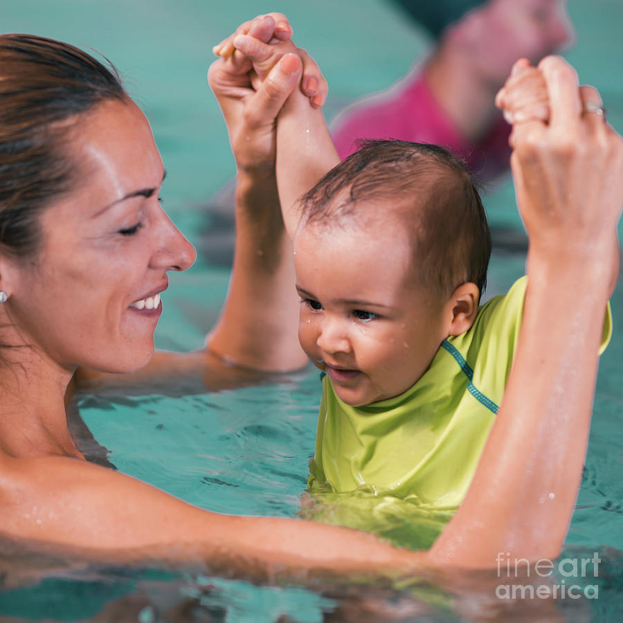 Baby Boy And Mother In Swimming Pool Photograph by Microgen Images/science Photo Library