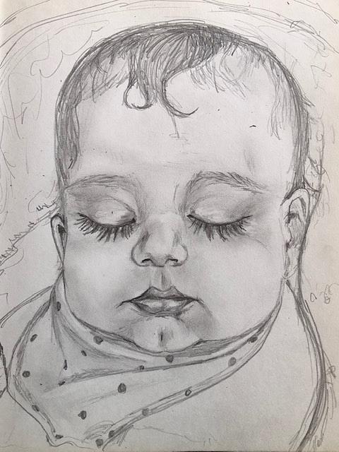 Baby Carlos Drawing by Michell Givens