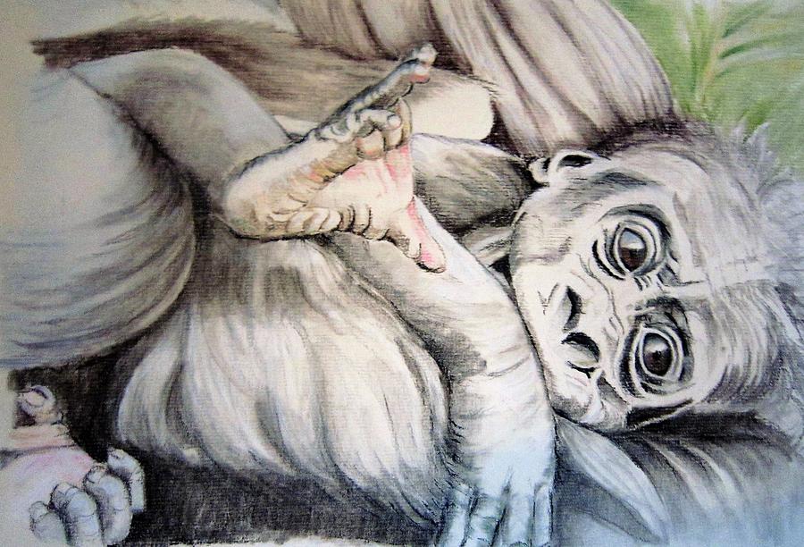 Baby Chimp Pastel by Teresa Smith