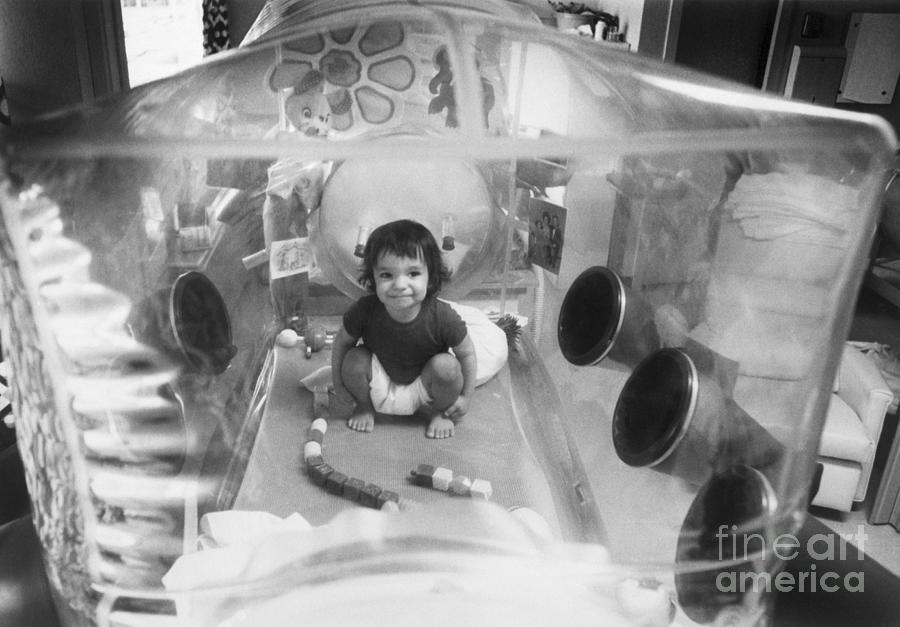 Baby David Plays In His Plastic Bubble Photograph by Bettmann Baby David Plays In His Plastic Bubble Photograph by Bettmann