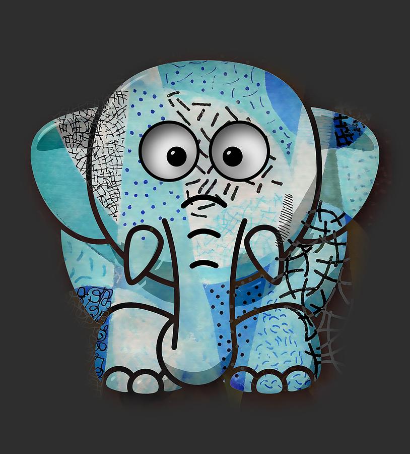 Jungle Mixed Media - Baby Elephant 2 by Marvin Blaine