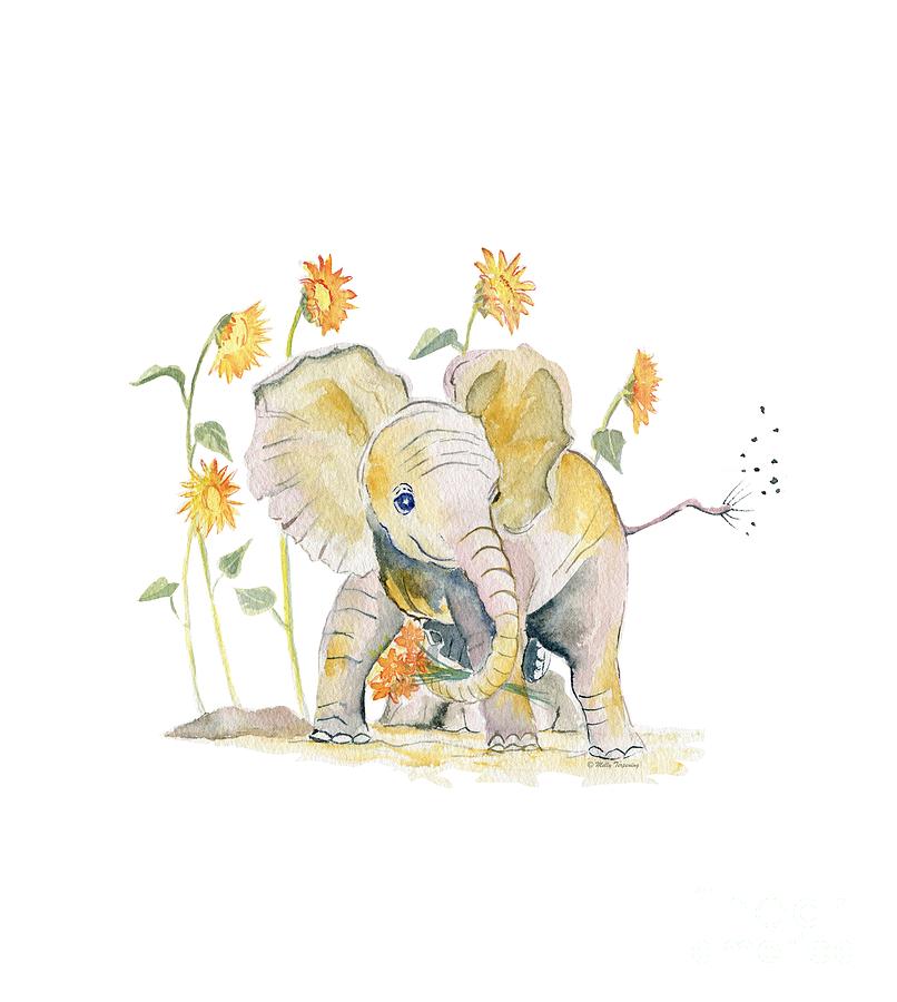 Baby Elephant 3 Painting by Melly Terpening
