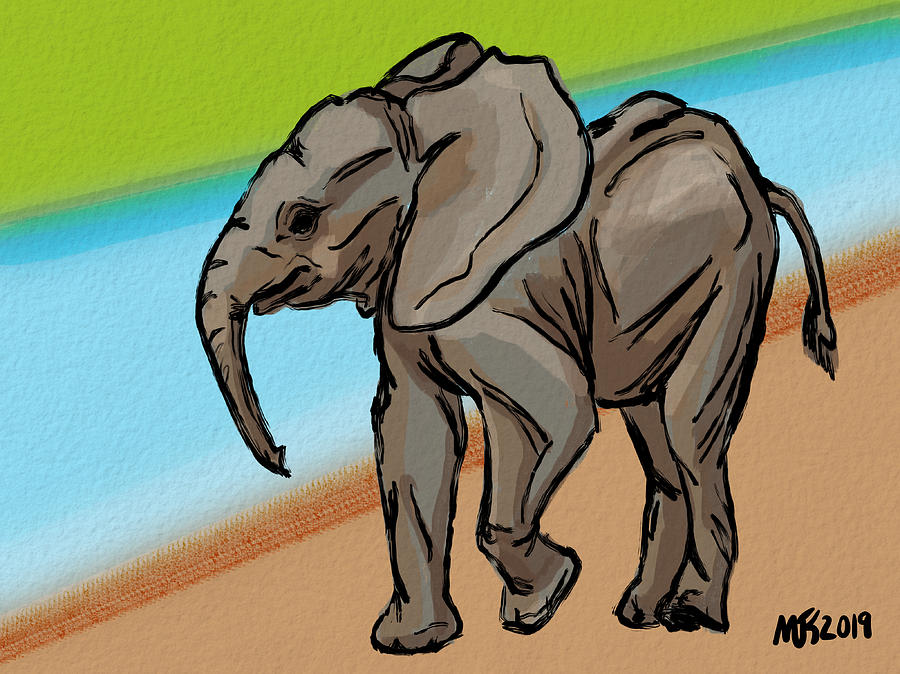 Baby Elephant Digital Art by Michael Kallstrom - Fine Art America