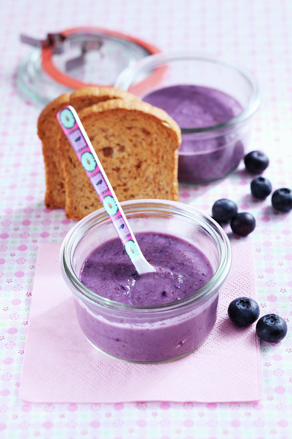 Baby Food Made From Melba Toast And Blueberries Photograph by Teubner Foodfoto