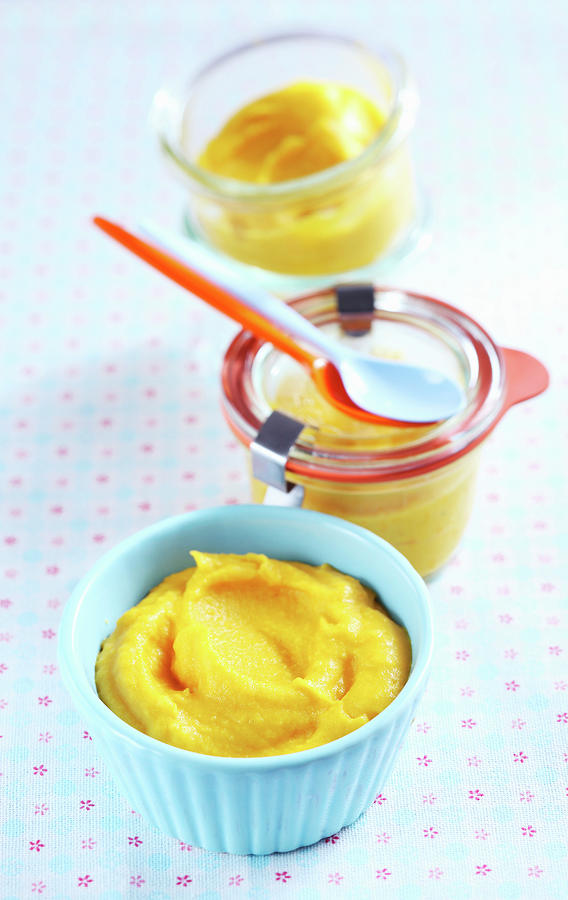 Baby Food Made With Potatoes And Pumpkin Photograph by Teubner Foodfoto
