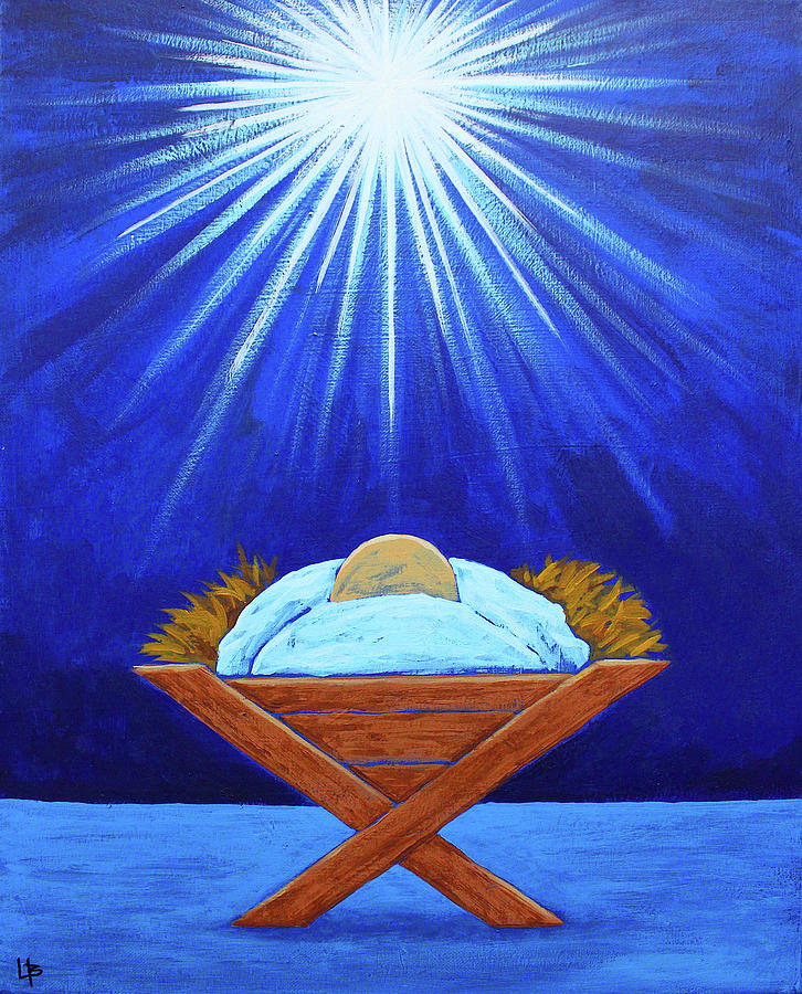 Baby Jesus In Manger Painting