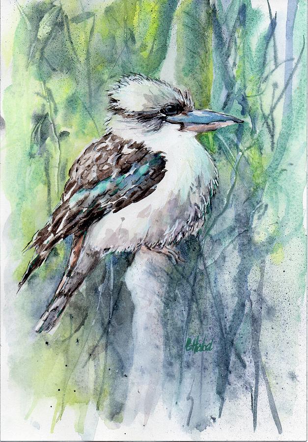 Baby Kookaburra Painting by Chris Hobel