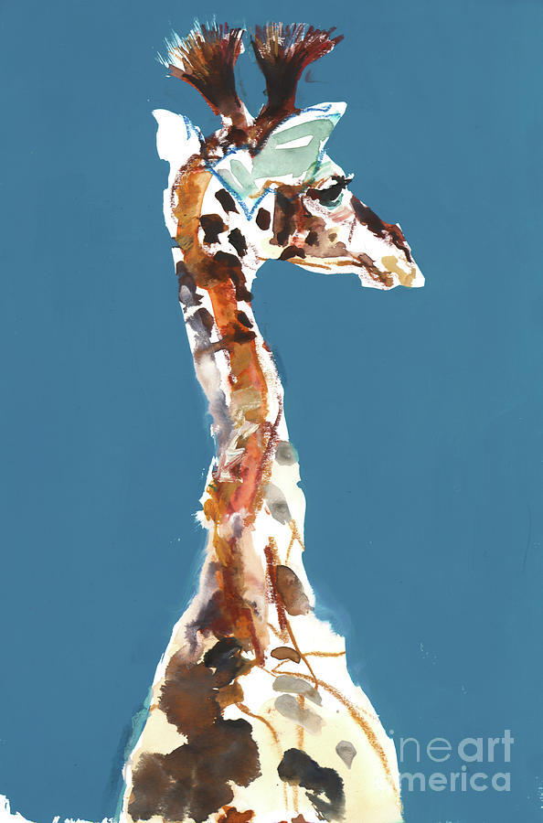 Giraffe Painting - Baby Masai Giraffe by Mark Adlington