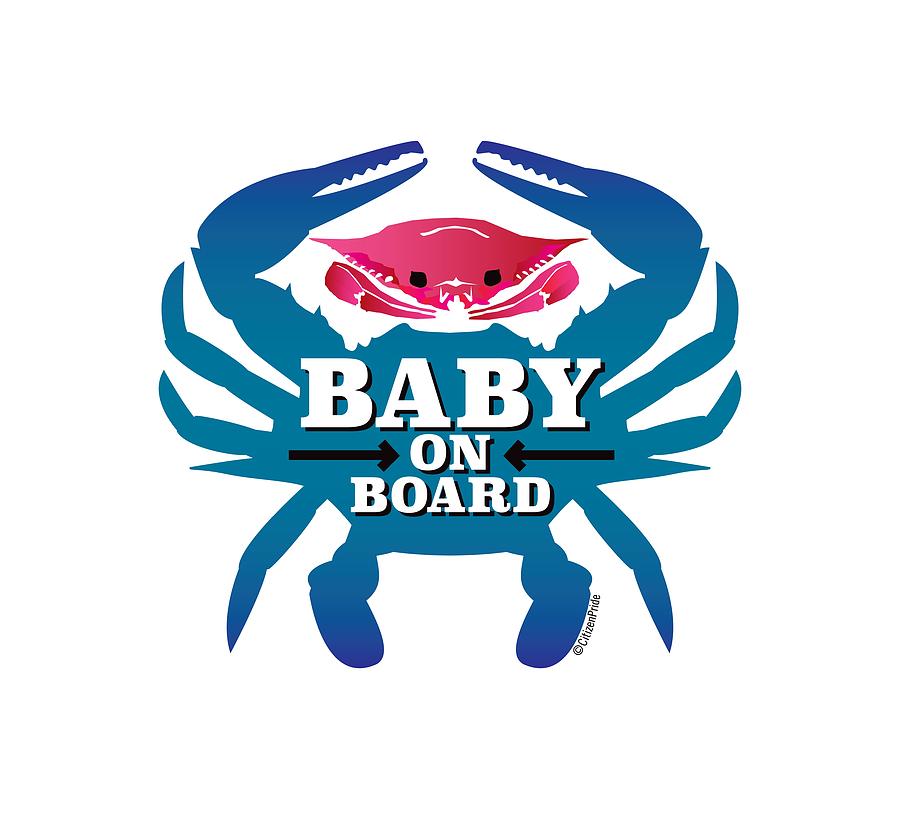Baby On Board, Pink Crab Digital Art by Joe Barsin