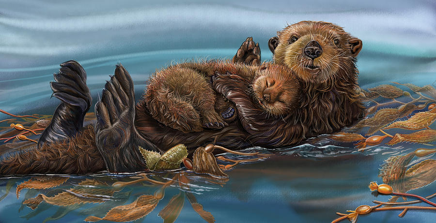 Baby On Board Spread 6 Sea Otter Painting by Cathy Morrison Illustrates ...