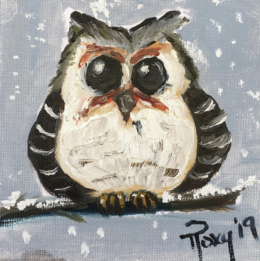 Baby Owl Painting by Roxy Rich