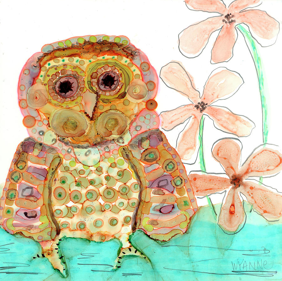 Animal Painting - Baby Owl by Wyanne