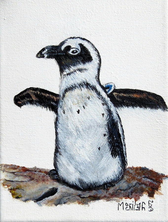 Baby Penguin Painting by Marilyn McNish