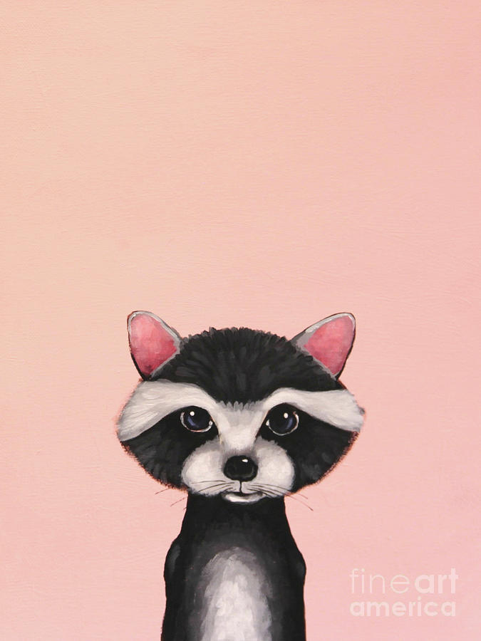 Baby Raccoon Painting by Lucia Stewart