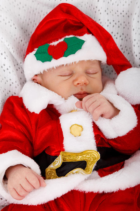 Baby Santa Sleeping Photograph by Doc Braham