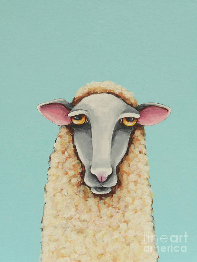 Baby Sheep Painting by Lucia Stewart