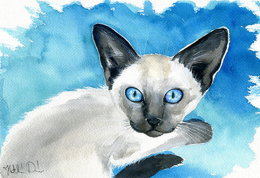 Baby Siamese Chic Painting by Dora Hathazi Mendes