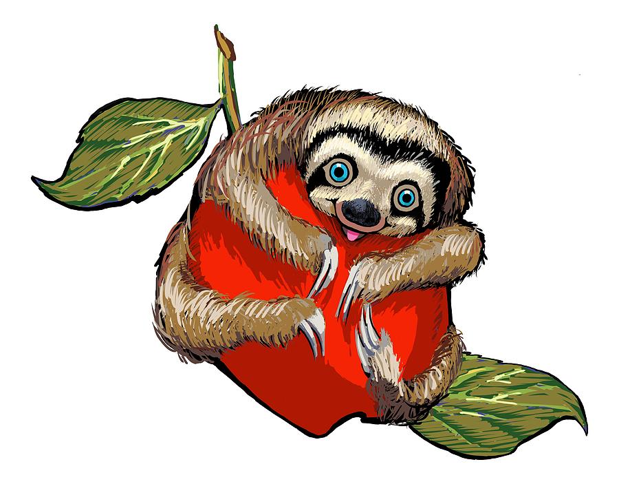 Animal Digital Art - Baby Sloth by L Diane Johnson