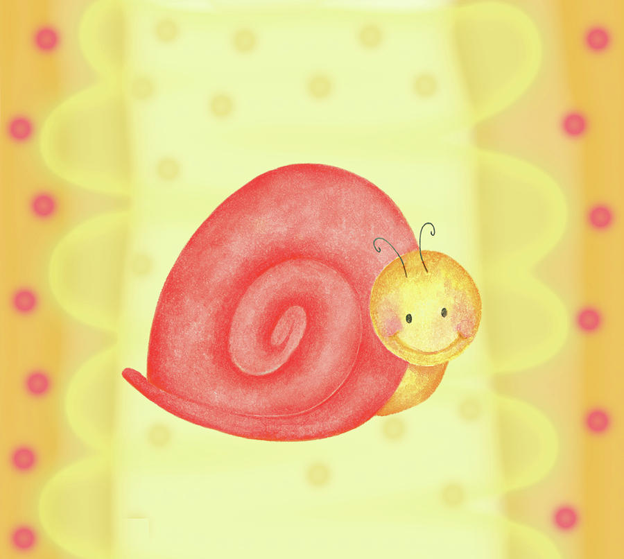 Snail Painting - Baby Snail by Maria Trad