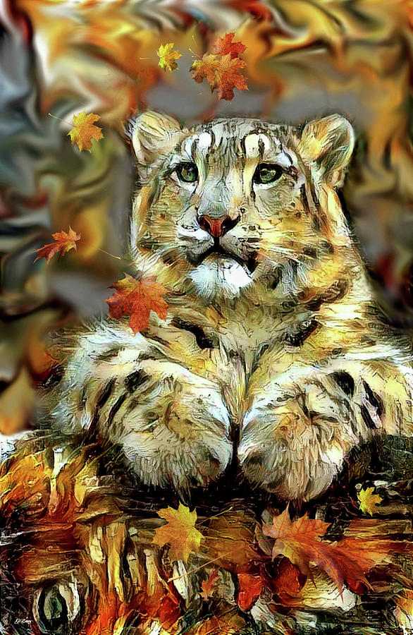 Wildlife Mixed Media - Baby Snow Leopard 006 by Gayle Berry