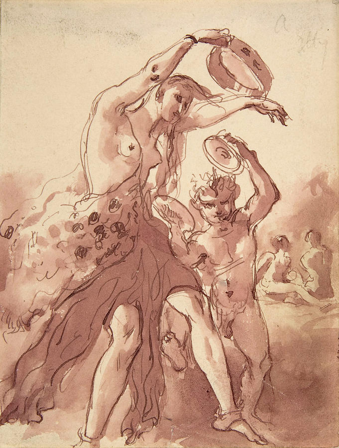Bacchante Drawing by Attributed to William Etty