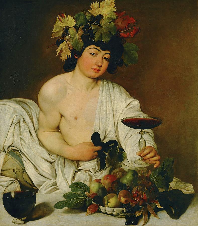Bacchus, 1589 Canvas, 95 x 85 cm Inv.5312. Painting by Caravaggio -c 1570-1610-