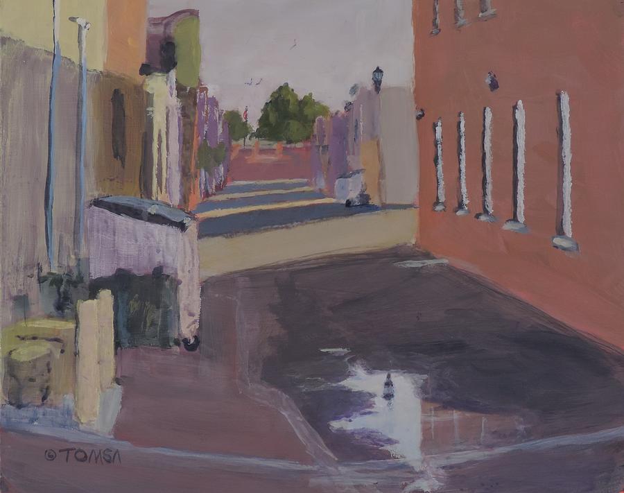 Back Alley Reflections Painting by Bill Tomsa