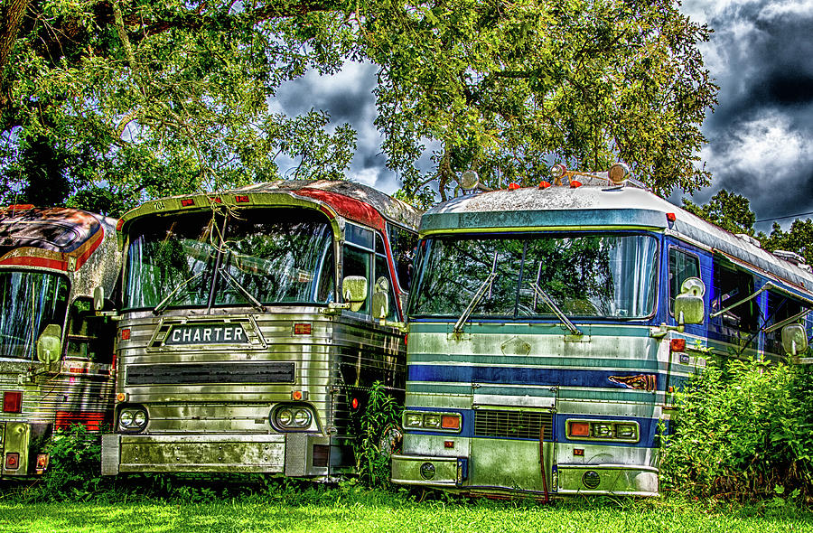 Back road bus collection Photograph by Alan Goldberg