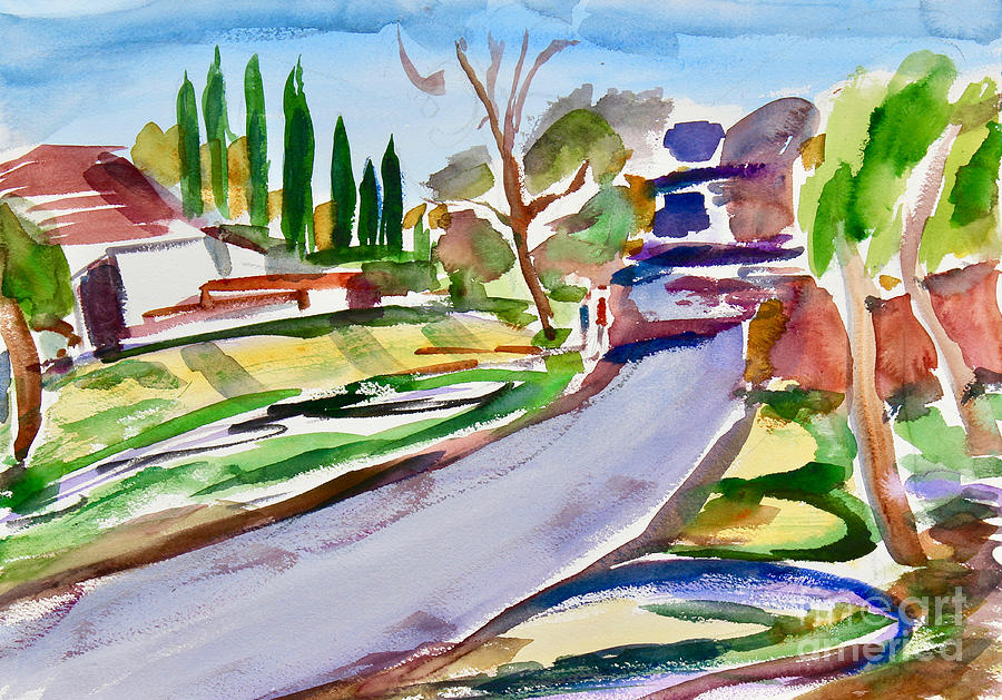Back Road With Shadows Painting by Richard Fox