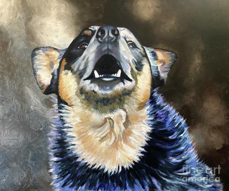 Dog Painting - Back talker by Suzanne Leonard