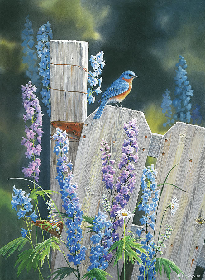 Bluebird Painting - Back To Nature by Wild Wings