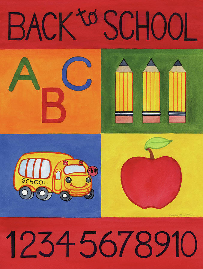 Primary Colors Painting - Back To School by Kathleen Parr Mckenna