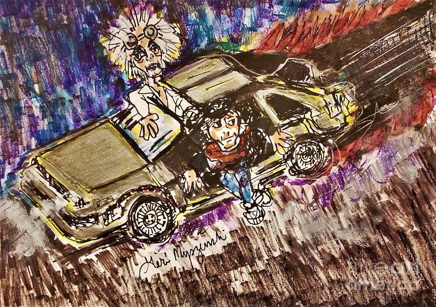 Back To The Future Doc And Marty Mixed Media