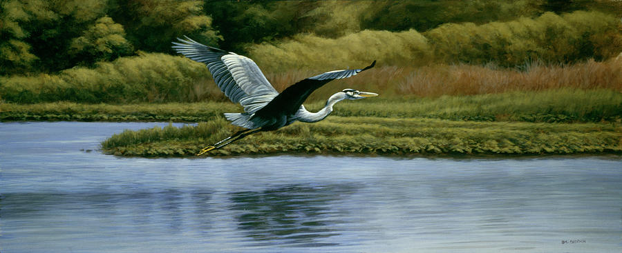 Back Water Fisherman Painting by Michael Budden