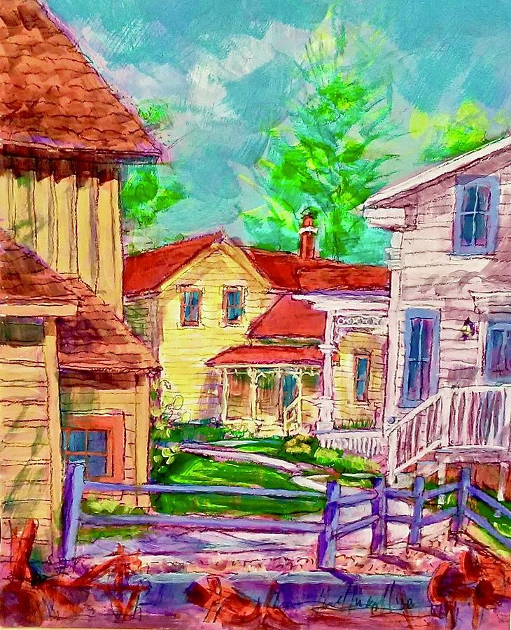 Back Yard View Painting by Les Leffingwell