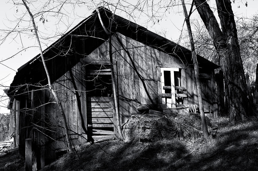 Backcountry Shack In Black And White Photograph
