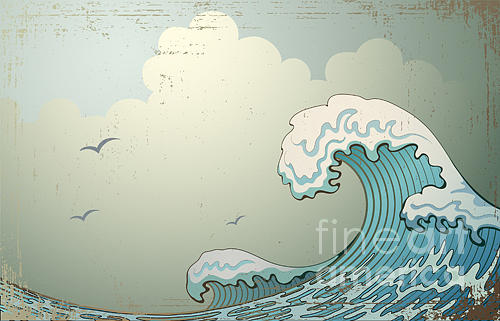 Tide Digital Art - Background With Waves by Il67 Tide Digital Art - Background With Waves by Il67