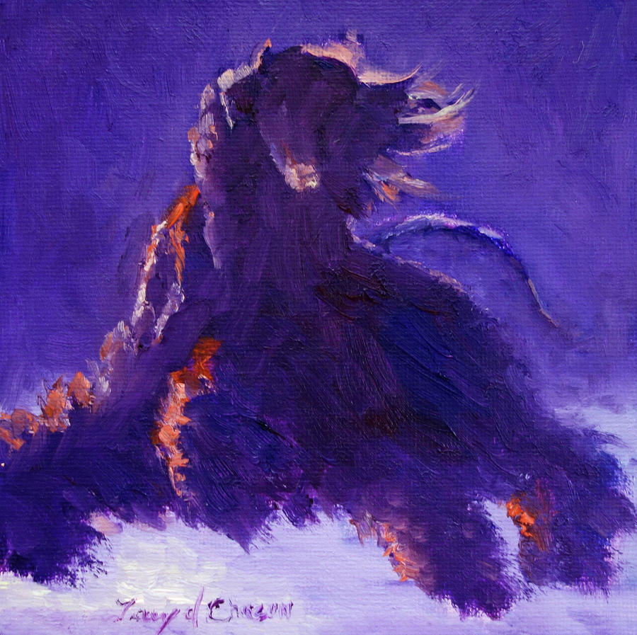 Dog Painting - Backlit Afghan Hound by Terry Chacon