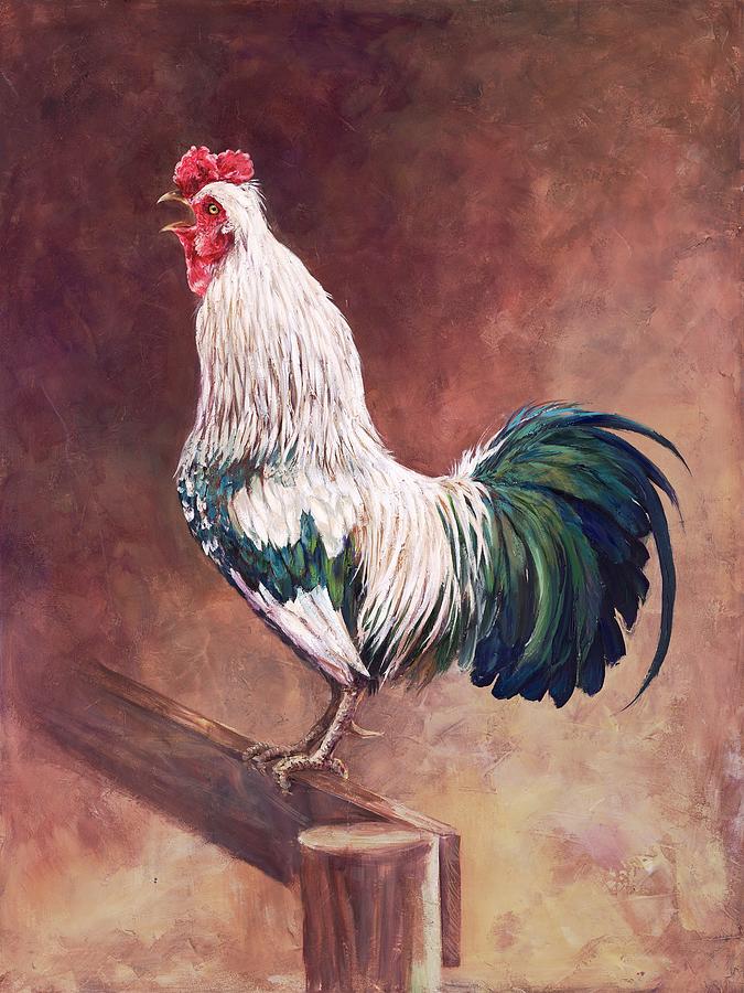 Rooster Painting - Something To Crow About. by Laurie Snow Hein