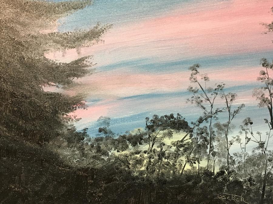 Backyard Sunrise Painting by David Bartsch