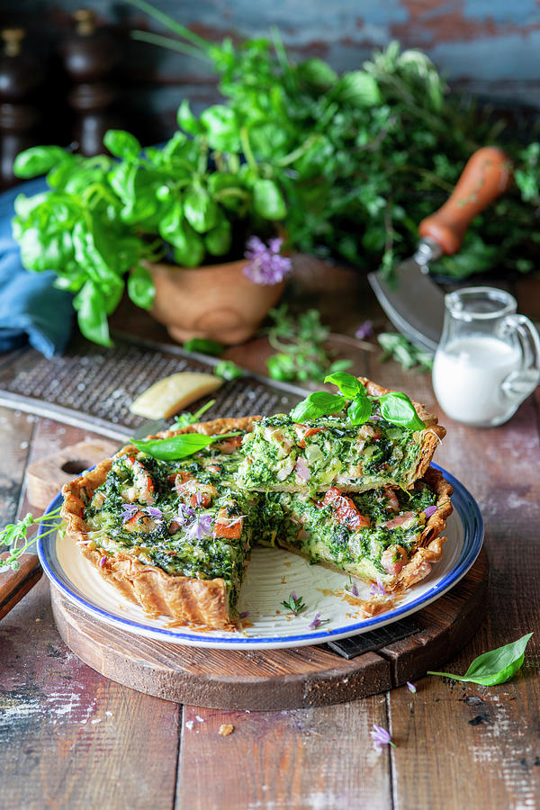 Bacon And Herb Pie Photograph by Irina Meliukh