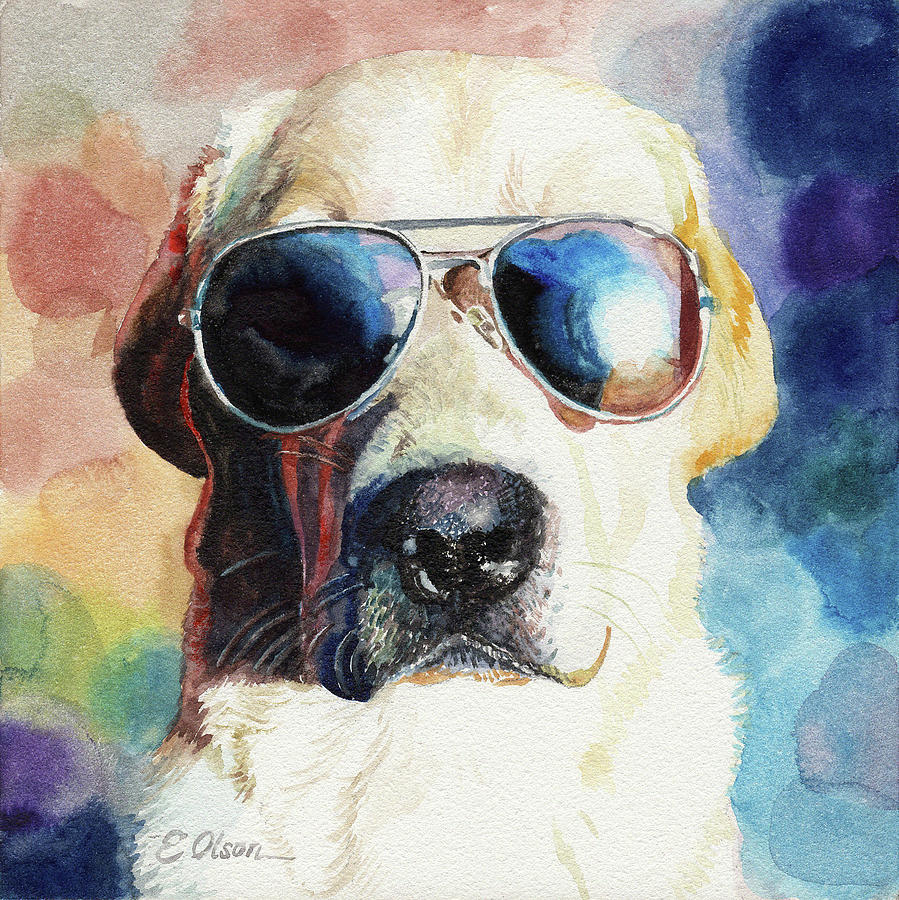 Картина стильная собака в очках