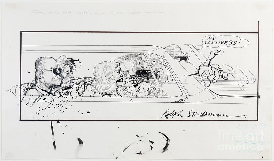 Bad Craziness, Fear And Loathing In Las Vegas, 1971 (drawing) by Ralph  Steadman