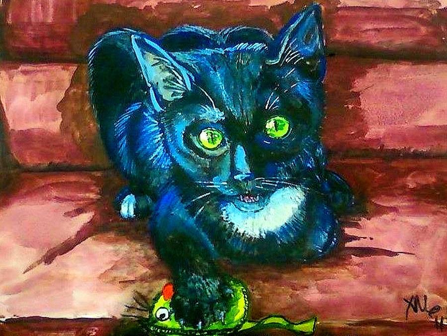 Cat Painting - Bad Friday by Alexandria Weaselwise Busen