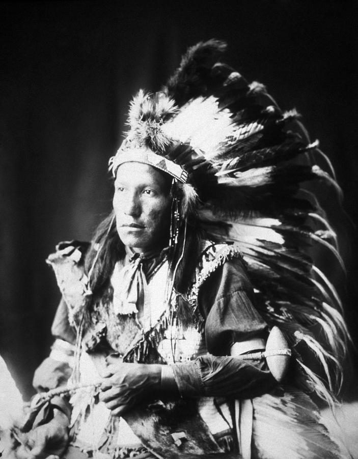 Bad Wound Portrait - Sioux - 1899 Photograph by War Is Hell Store