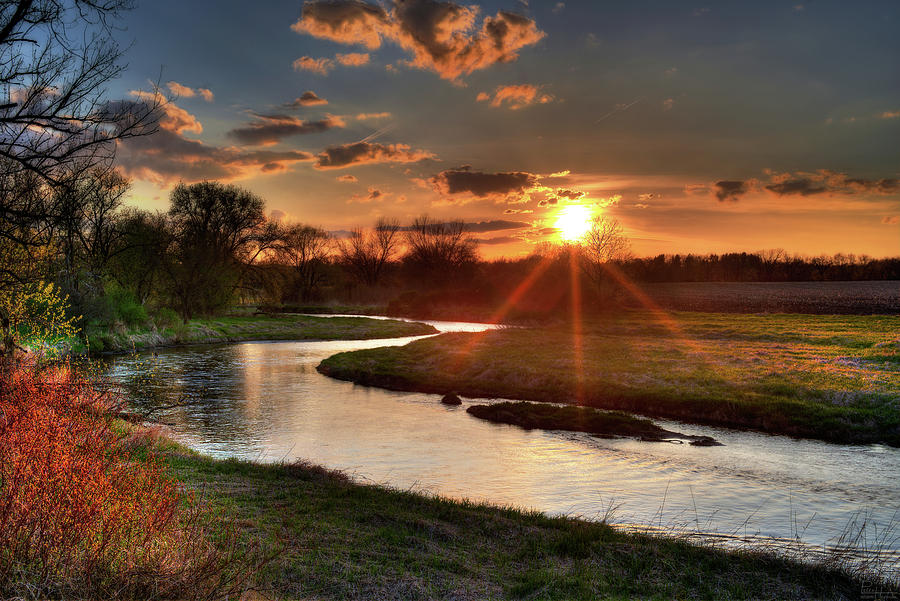 Badfish Creek Sunset at Cooksville WI Photograph by Peter Herman