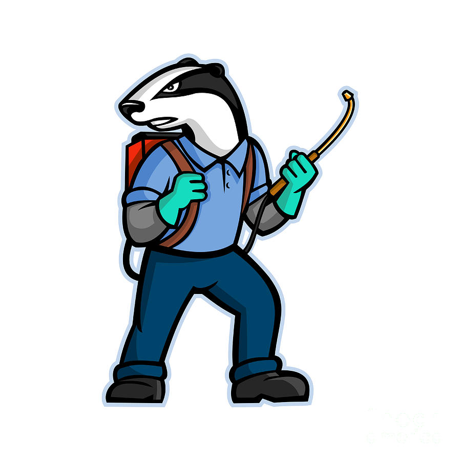 Badger Pest Control Mascot Digital Art by Aloysius Patrimonio - Pixels