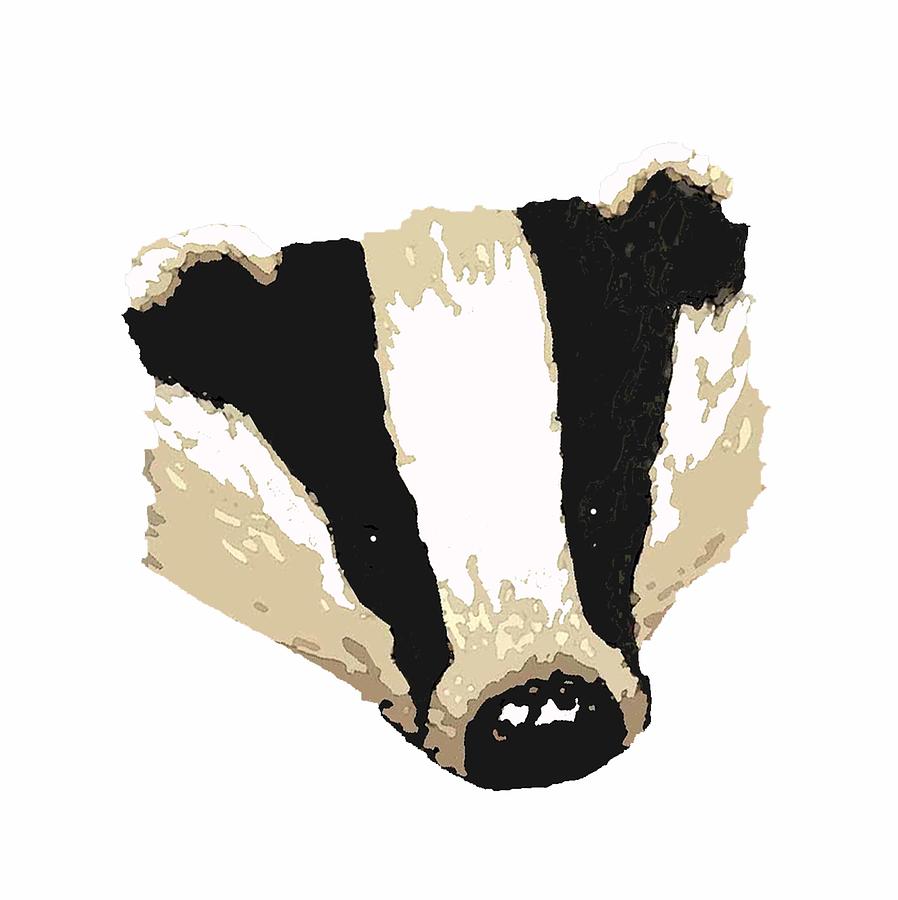 Badger Digital Art by Sarah Thompson-engels