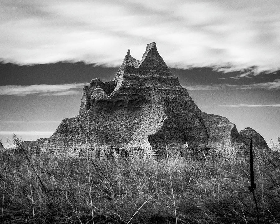 Badlands 0551 Black and White Photograph by Scott Meyer